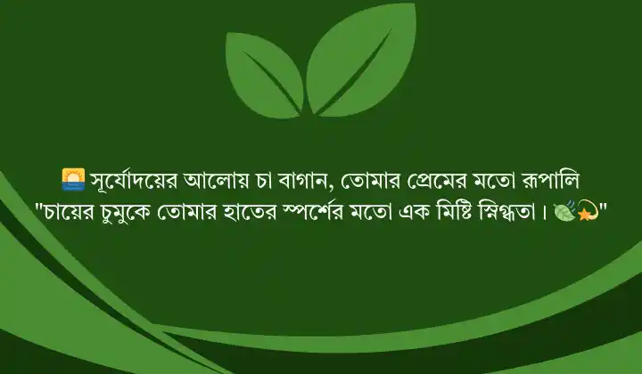 চা নিয়ে রোমান্টিক ক্যাপশন